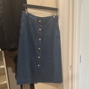 Cider Blue A-Line Denim Skirt